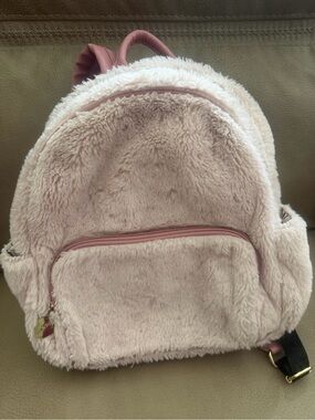 Betsy Johnson Faux Fur Pink Backpack